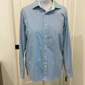 Christian Aujard Button Flip Cuff Plaid Shirt |Size Large